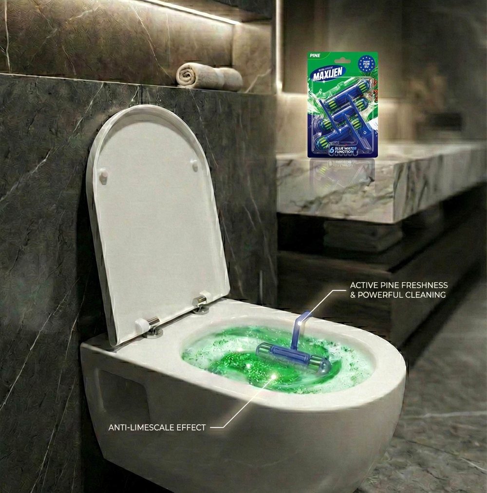 Ultra Hygiene Maxijen hanging WC rim block in Pine, Lavender, Tropical and Ocean scent variants