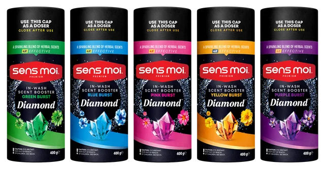 Ароматни перли за пране sens moi Diamond в Green, Blue, Pink, Yellow и Purple Burst